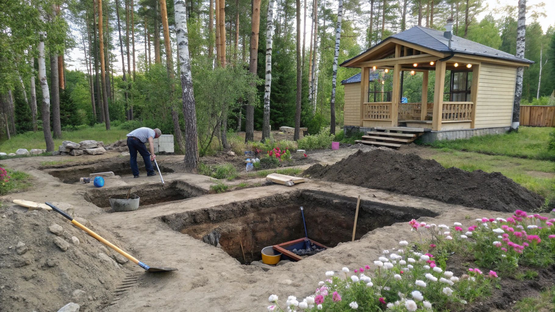 Подготовка основания для беседки